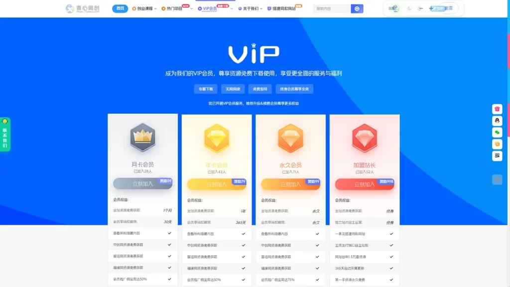 子比主题美化 – 自定义VIP会员开通页面