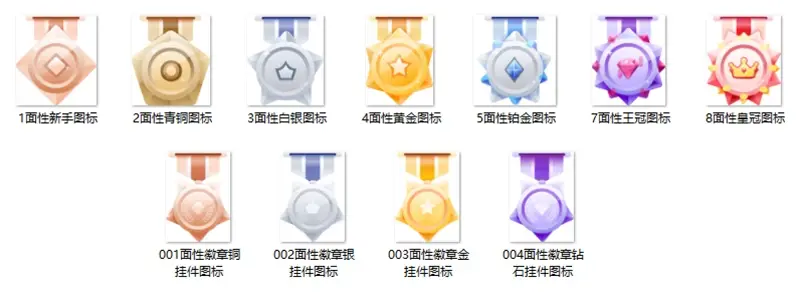 素材图片 – 网站面性徽章挂件等级图标素材|青心网创站