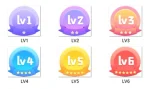 素材图片 – 精品 LV1~ LV6 等级徽章图标|青心资源站