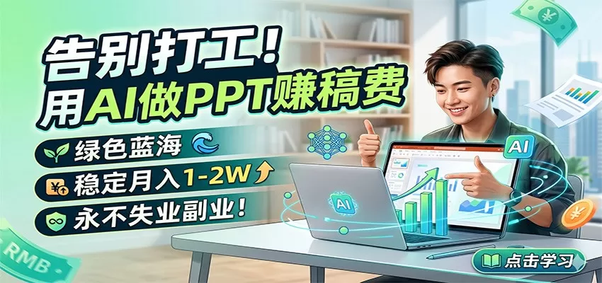 告别打工！用AI做PPT赚稿费，绿色蓝海，稳定月入1-2W，永不失业副业！|青心网创站