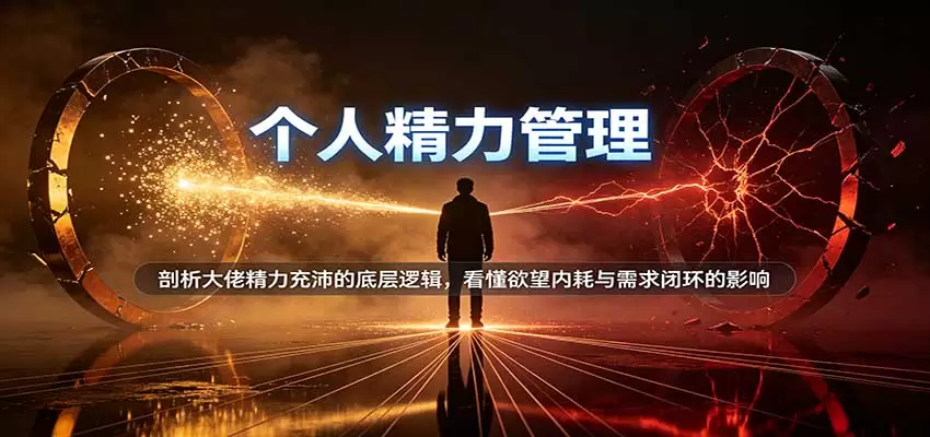 个人精力管理：剖析大佬精力充沛的底层逻辑，看懂欲望内耗与需求闭环的影响|青心资源站