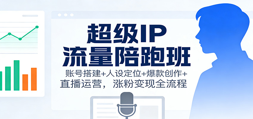 超级IP流量陪跑班：账号搭建+人设定位+爆款创作+直播运营，涨粉变现全流程-青心网创站