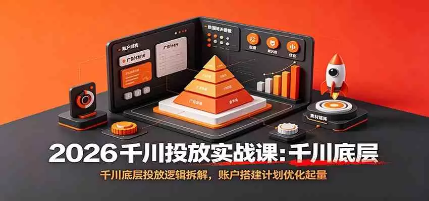 2026千川投放实战课：千川底层投放逻辑拆解，账户搭建计划优化起量|青心网创站