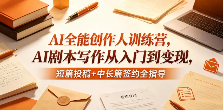 AI全能创作人训练营，AI剧本写作从入门到变现，短篇投稿+中长篇签约全指导|青心网创站