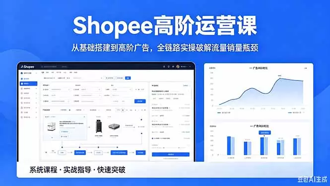 Shopee高阶运营课-2026年5月更新，从基础搭建到高阶广告，全链路实操破解流量销量瓶颈|青心网创站
