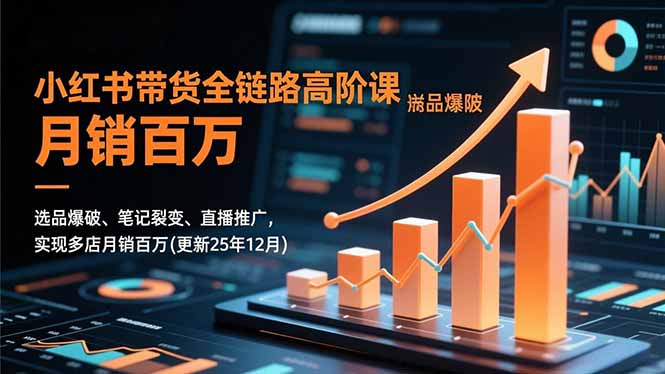 小红书带货全链路高阶课，选品爆破、笔记裂变、直播推广，实现多店月销百万(更新25年12月-青心网创站