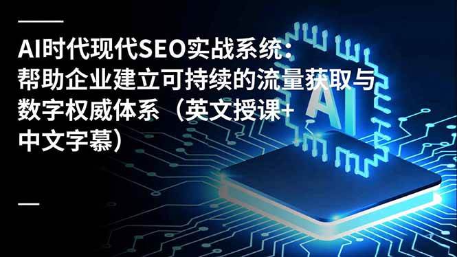 （16760期）AI时代现代SEO实战系统：帮助企业建立可持续的流量获取与数字权威体系（英文授课+中文字幕）-青心网创站