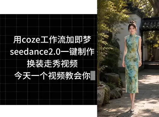 用coze工作流加即梦seedance2.0一键制作换装走秀视频，今天一个视频教会你|青心网创站