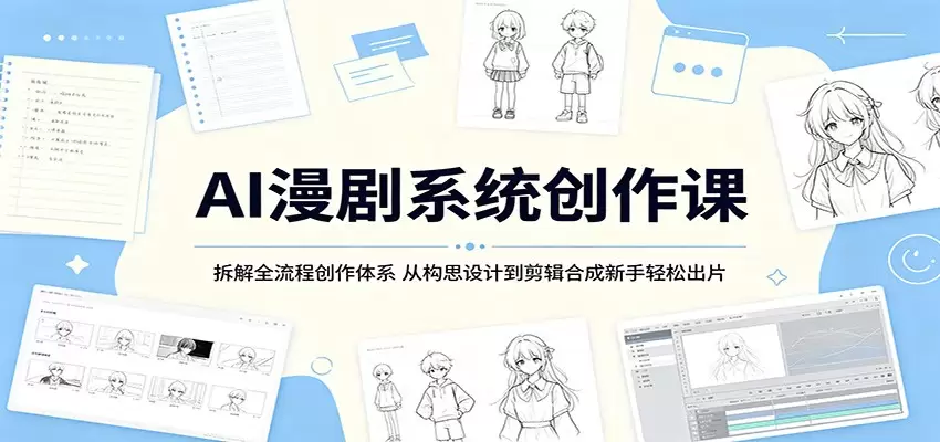 AI漫剧系统创作课：拆解全流程创作体系，从构思设计到剪辑合成新手轻松出片|青心网创站