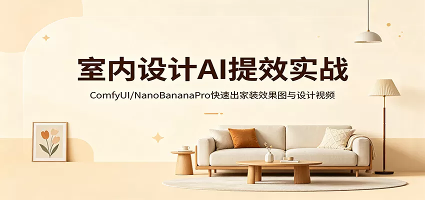 室内设计AI提效实战：ComfyUI/NanoBananaPro快速出家装效果图与设计视频|青心网创站