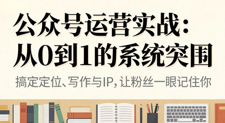 公众号运营实战,从定位到变现的全流程,从0到1的系统突围-青心网创站