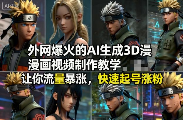 外网爆火的AI生成3D漫画视频制作教学,让你流量暴涨,快速起号涨粉!-青心网创站