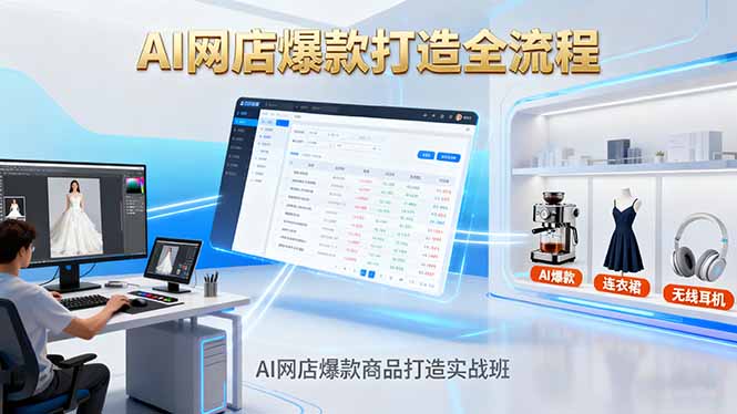 AI网店爆款商品打造实战班：AI技术实现商品图智能处理，快速搭建AI网店-青心网创站