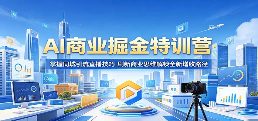 AI商业掘金特训营：掌握同城引流直播技巧，刷新商业思维解锁全新增收路径|青心网创站