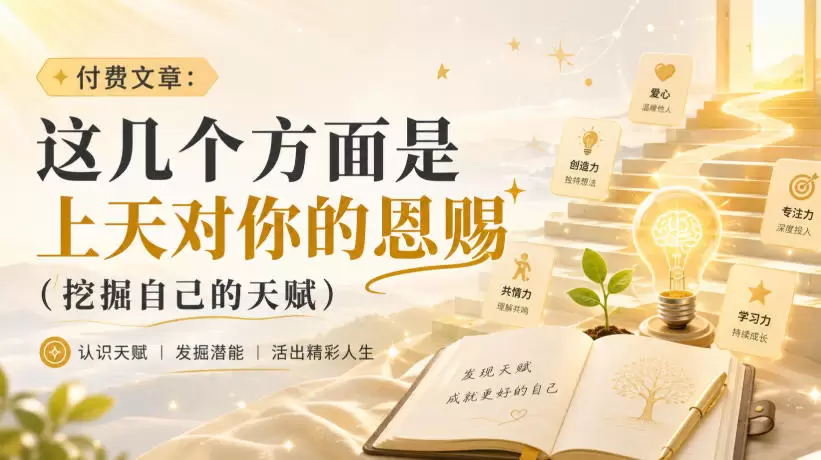 付费文章：这几个方面是上天对你的恩赐(挖掘自己的天赋)|青心网创站
