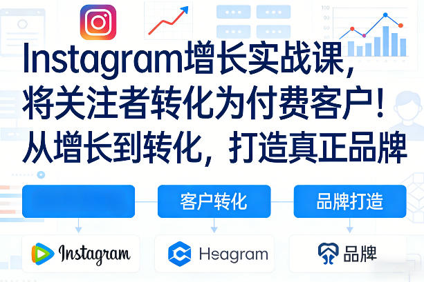 Instagram增长实战课,将关注者转化为付费客户!从增长到转化,打造真正品牌(双语字幕)青心网创青心网创站