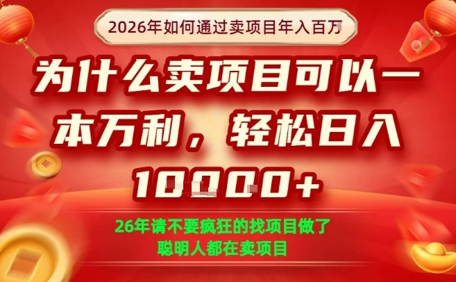 一单净利润1K+,26年想年入100个W,死磕卖项目就够了【揭秘】青心网创青心网创站