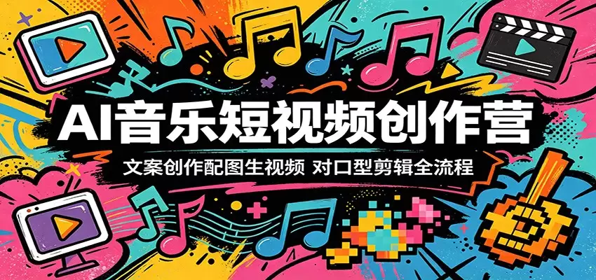 AI音乐短视频创作营：文案创作配图生视频，对口型剪辑全流程|青心网创站