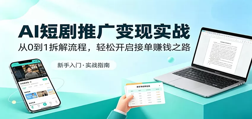 AI短剧推广变现实战：从0到1拆解流程，轻松开启接单赚钱之路|青心网创站