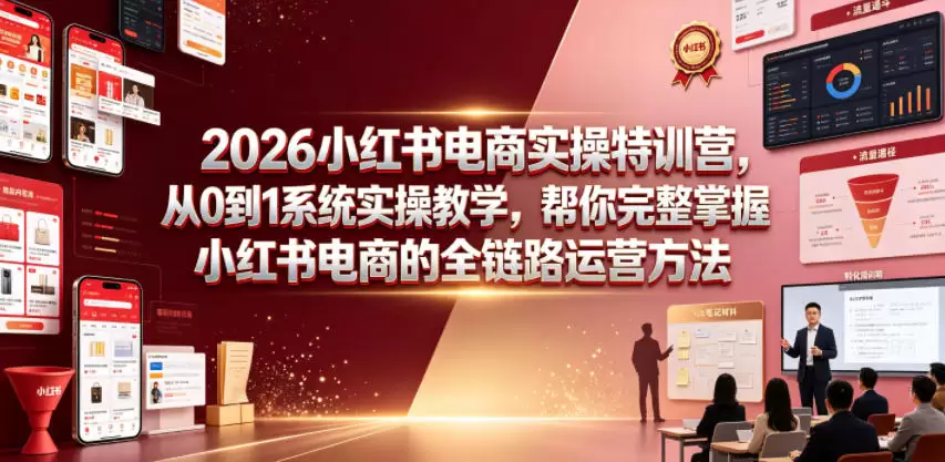 2026小红书电商实操特训营，从0到1系统实操教学，帮你完整掌握小红书电商的全链路运营方法|青心网创站