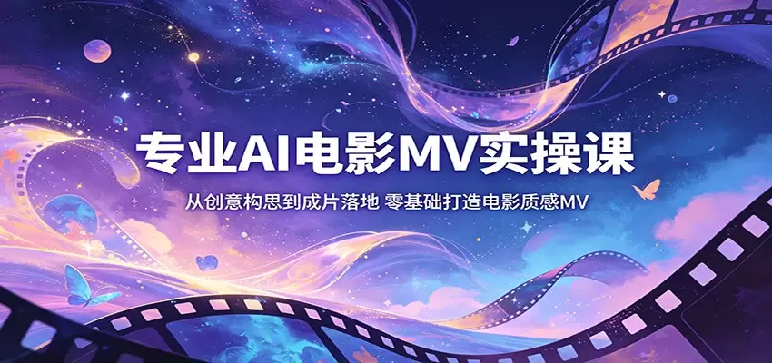 专业AI电影MV实操课：从创意构思到成片落地，零基础打造电影质感MV|青心网创站