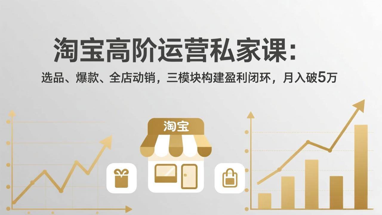 (17904期)淘宝高阶运营私家课(更新26年4月):选品、爆款、全店动销,三模块构建盈利闭环,月入破5万|青心网创站