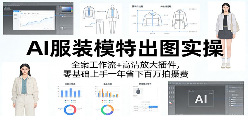 AI服装模特出图实操:全案工作流+ 高清放大插件,零基础上手一年省下百万拍摄费|青心网创站
