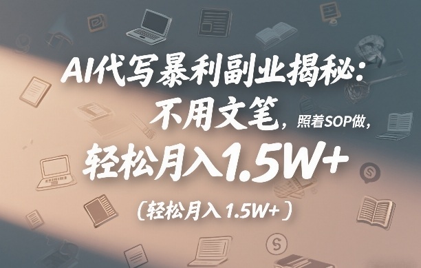 AI代写暴利副业揭秘:不用文笔,照着SOP做,轻松月入1.5W+青心网创青心网创站