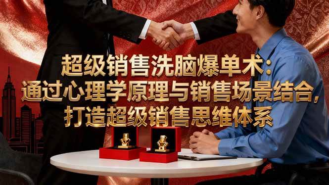 （16370期）超级销售洗脑爆单术：通过心理学原理与销售场景结合,打造超级销售思维体系-青心网创站