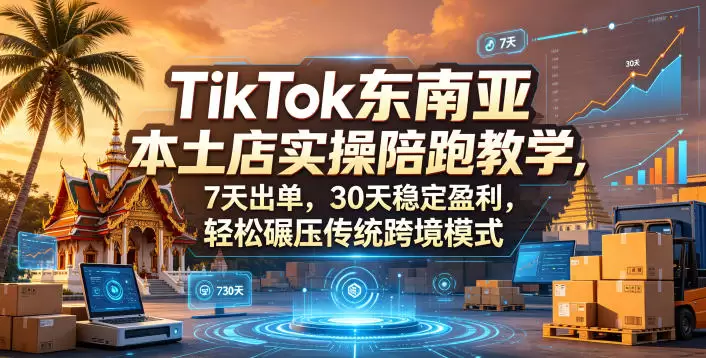 TikTok东南亚本土店实操陪跑教学，7天出单，30天稳定盈利，轻松碾压传统跨境模式(更新0819)|青心网创站