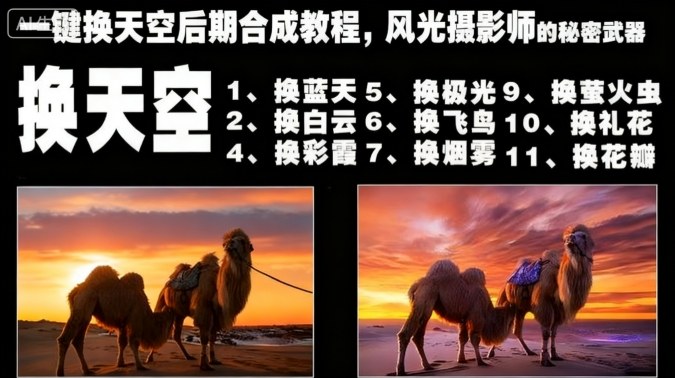 一键换天空后期合成教程，风光摄影师的秘密武器-青心网创站