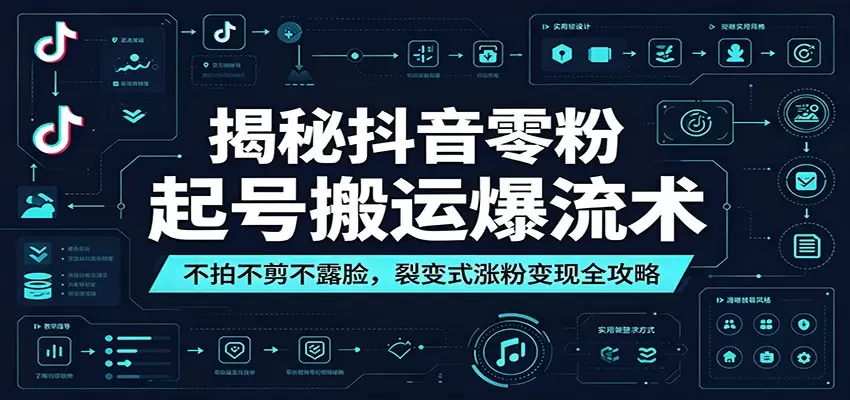 揭秘抖音零粉起号搬运爆流术：不拍不剪不露脸，裂变式涨粉变现全攻略|青心网创站
