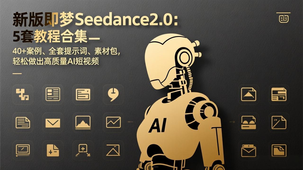 新版即梦Seedance2.0:5套教程合集,40+案例、全套提示词、素材包,轻松做出高质量AI短视频青心网创青心网创站