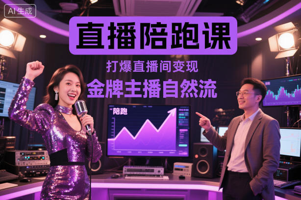 直播陪跑课，金牌主播自然流打爆直播间，复制高变现玩法-青心网创站