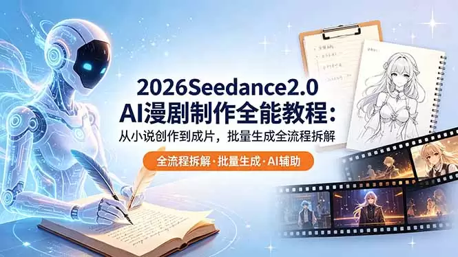 2026Seedance2.0 AI制作全能教程：从小说创作到成片，批量生成全流程拆解|青心网创站