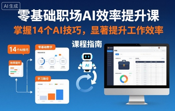 零基础职场AI效率提升课，掌握14个AI技巧，显著提升工作效率-青心网创站