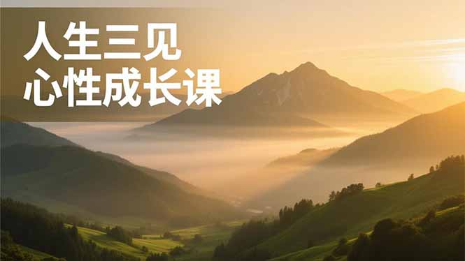人生三见心性成长课，见天地众生自己，搞透人性安顿身心，活出清晰自我，内在富足无价-青心网创站