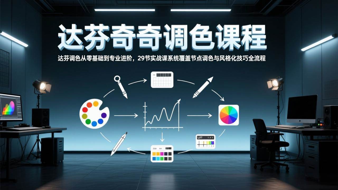 （17484期）达芬奇调色从零基础到专业进阶，29节实战课系统覆盖节点调色与风格化技巧全流程青心网创青心网创站