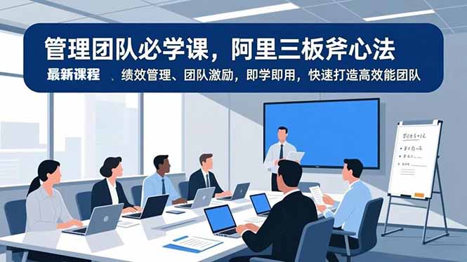 管理团队必学课，阿里三板斧心法、绩效管理、团队激励，即学即用，快速打造高效能团队青心网创青心网创站