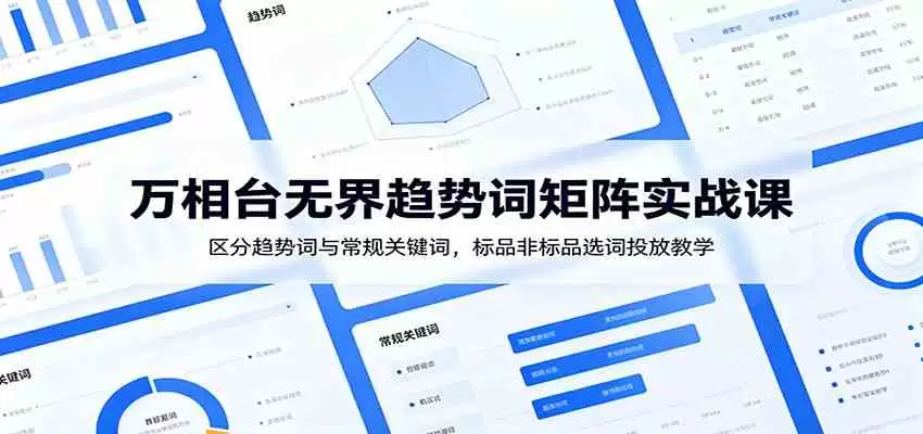 万相台无界趋势词矩阵实战课：区分趋势词与常规关键词，标品非标品选词投放教学|青心网创站