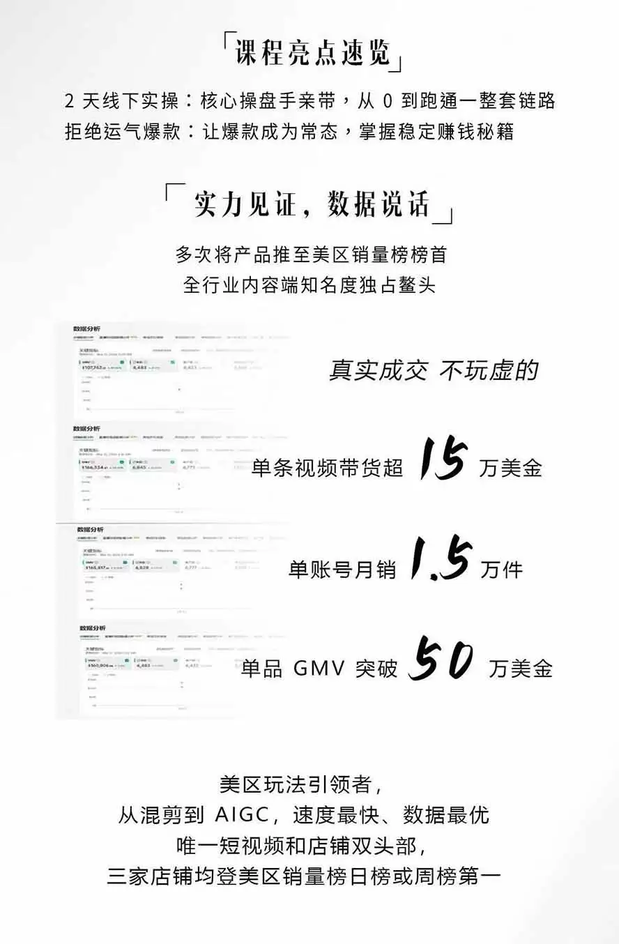 图片[2]|AIGC×TikTok美区短视频带货线下课；两天一夜完整回放，12小时高清视频收录头部操盘手全流程教学|青心网创站