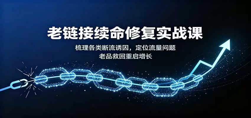 老链接续命修复实战课：梳理各类断流诱因，定位流量问题，老品救回重启增长 - 青心资源站