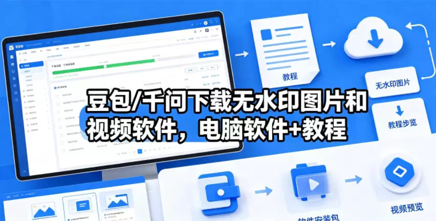 豆包/千问下载无水印图片和视频软件，电脑软件+教程|青心网创站
