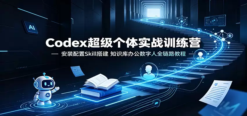 Codex超级个体实战训练营：安装配置Skill搭建，知识库办公数字人全链路教程|青心网创站