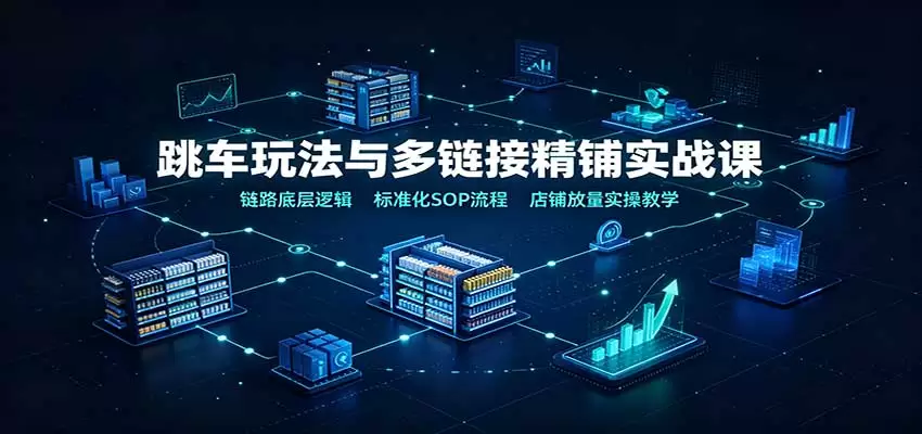 跳车玩法与多链接精铺实战课：链路底层逻辑，标准化SOP流程，店铺放量实操教学 - 青心资源站
