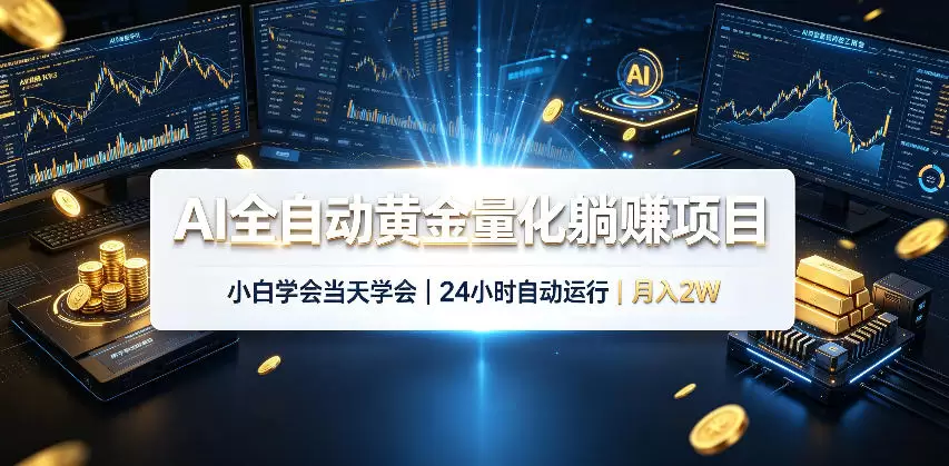 AI全自动黄金量化躺賺项目，24小时自动运行，月入2W！|青心网创站