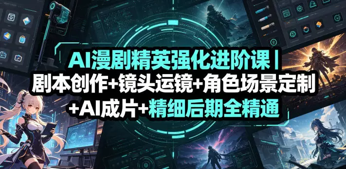 AI漫剧精英强化进阶课｜剧本创作+镜头运镜+角色场景定制+AI成片+精细后期全精通|青心网创站