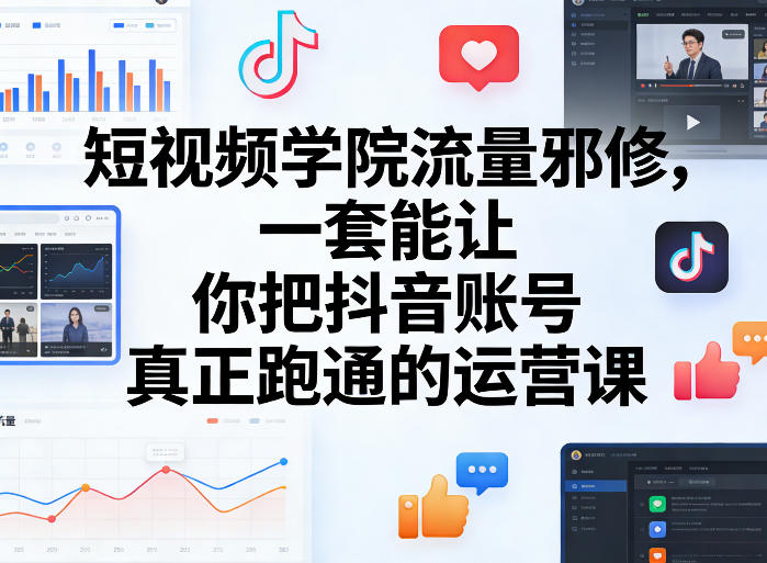 短视频学院流量邪修，一套能让你把抖音账号真正跑通的运营课|青心网创站