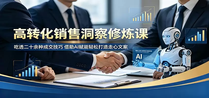 高转化销售洞察修炼课：吃透二十余种成交技巧，借助AI赋能轻松打造走心文案|青心网创站