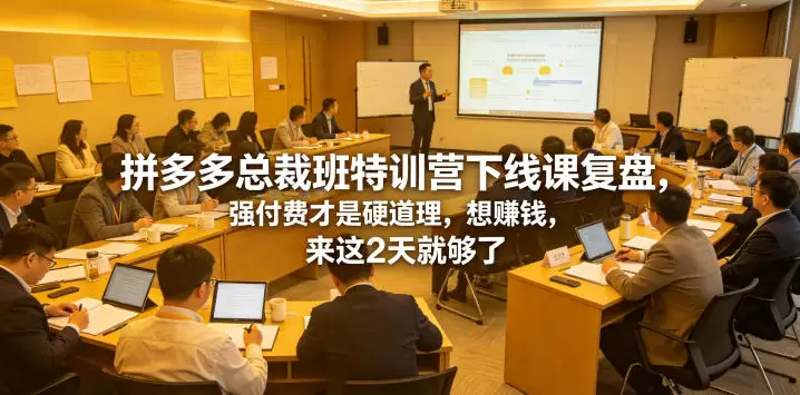 拼多多总裁班特训营下线课复盘，强付费才是硬道理，想賺钱，来这2天就够了|青心网创站
